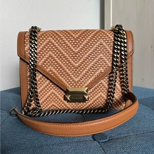 Michael Kors Brown Woven Crossbody Bag